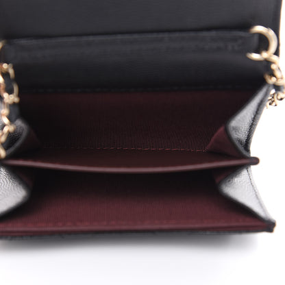 Chanel Caviar Quilted Flap Card Holder On Chain Black 5 of 7