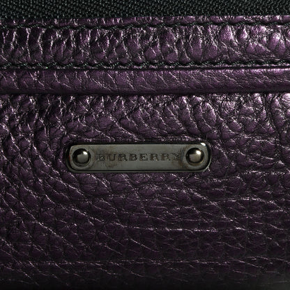 Burberry Metallic Grainy Calfskin Nevin Large Pouch Blackberry 8 of 10
