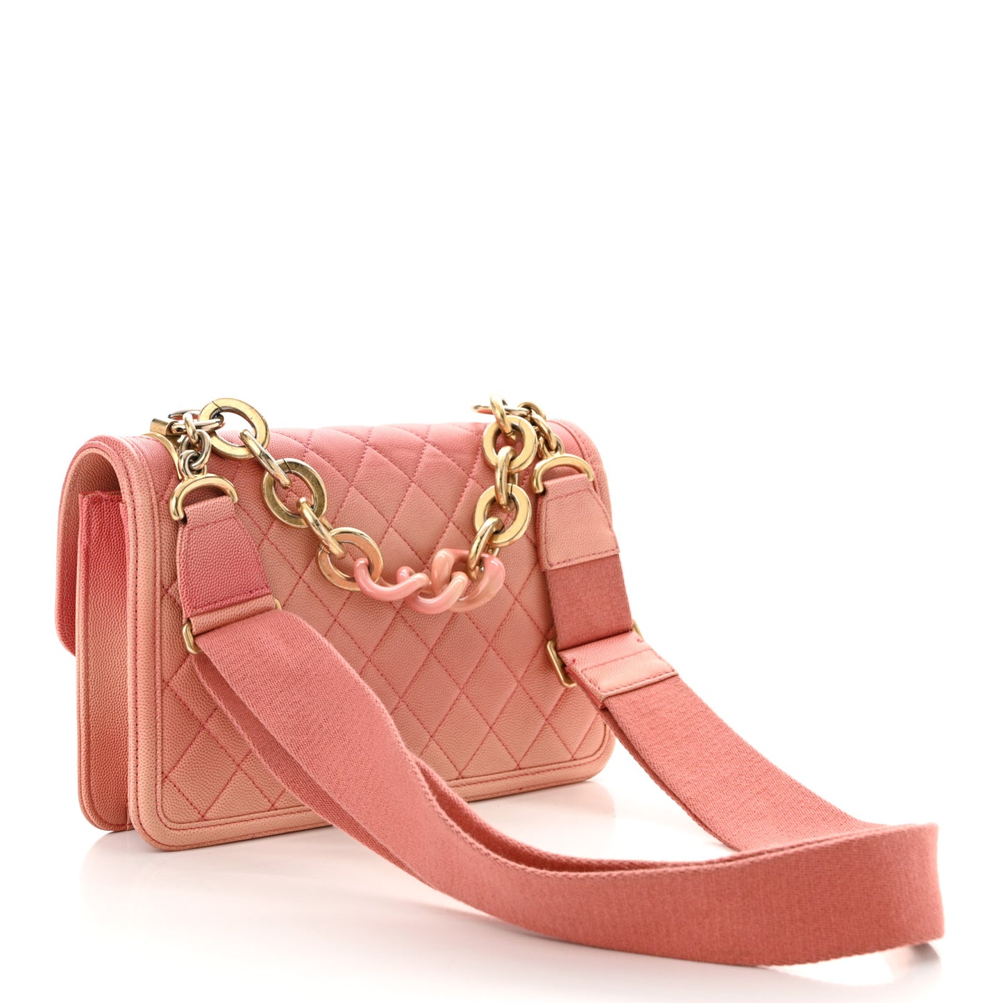 Caviar Quilted Medium Sunset On The Sea Flap Coral