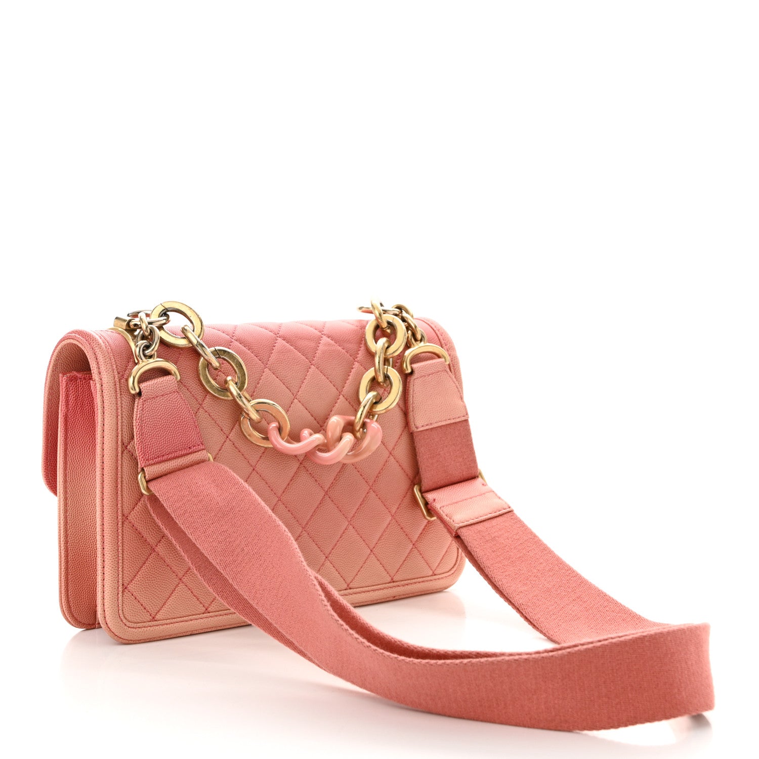 Chanel Caviar Quilted Medium Sunset On The Sea Flap Coral 3 of 10