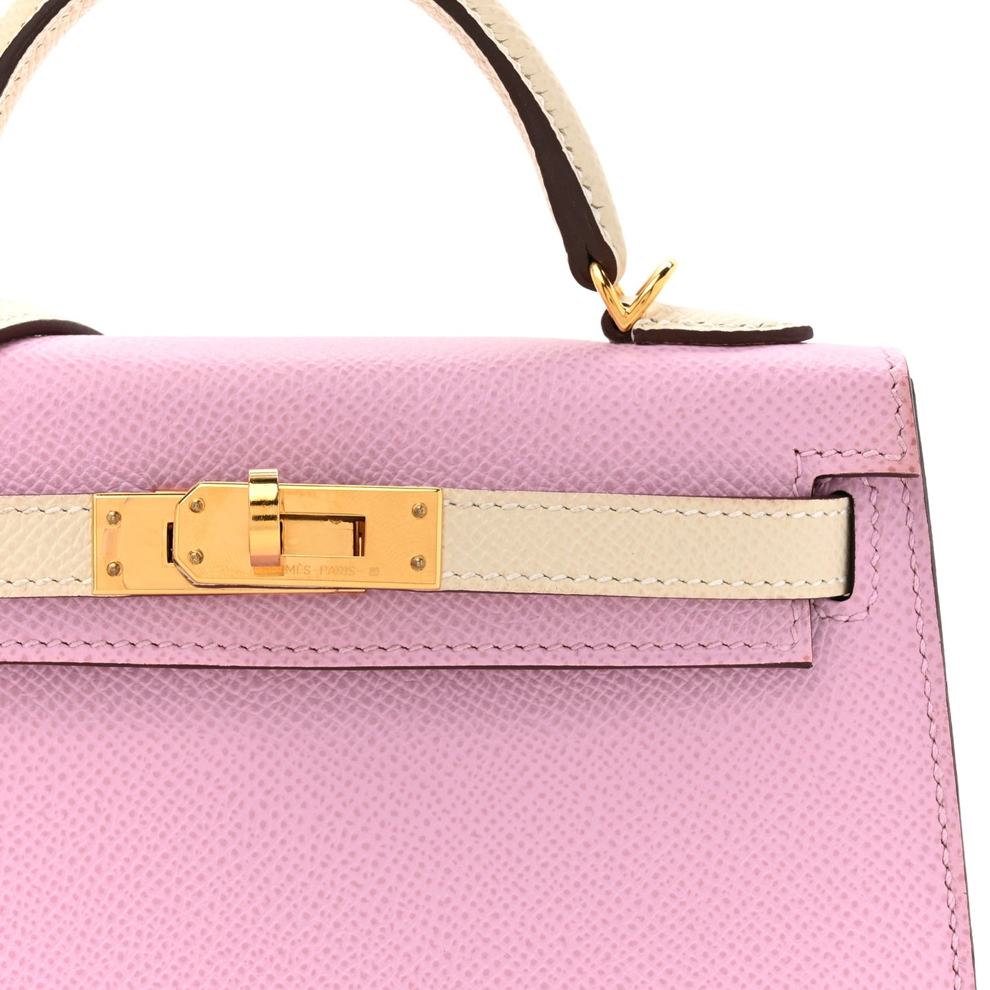 Epsom Horseshoe Mini Kelly Sellier 20 Mauve Sylvestre Craie