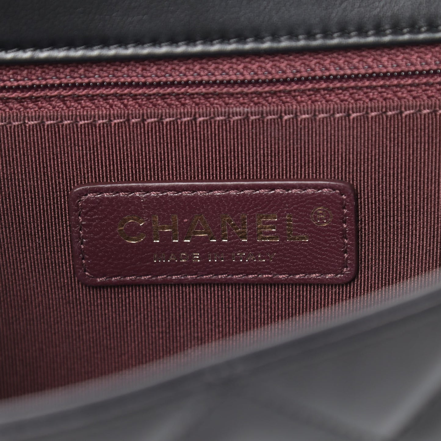 Calfskin Quilted Gold Bar Flap Black