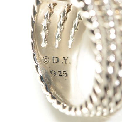 David Yurman Sterling Silver Diamond 16mm Wheaton Ring 54 7 5 of 5