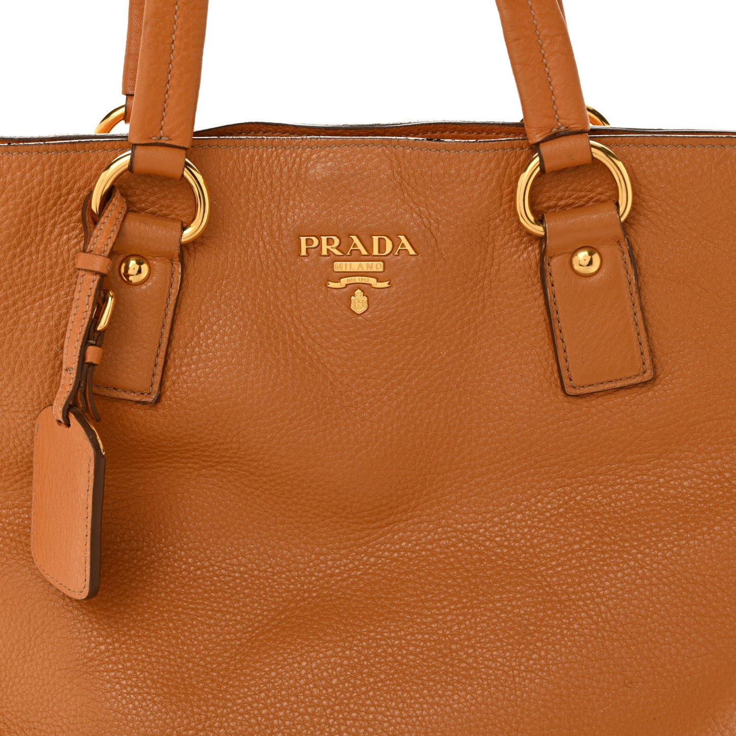 Vitello Daino Side Zip Shopper Tote Caramel