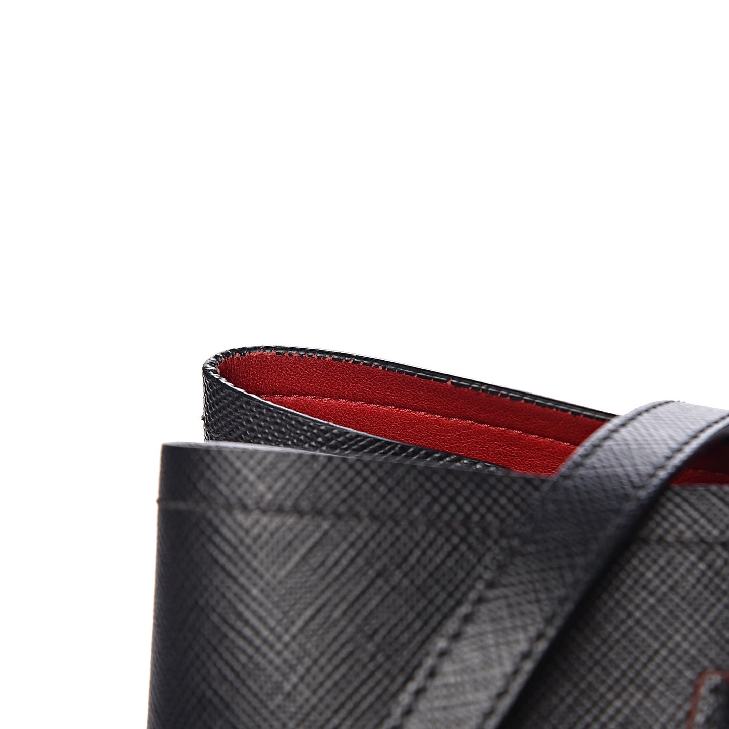 Saffiano Cuir Large Double Bag Black Fuoco