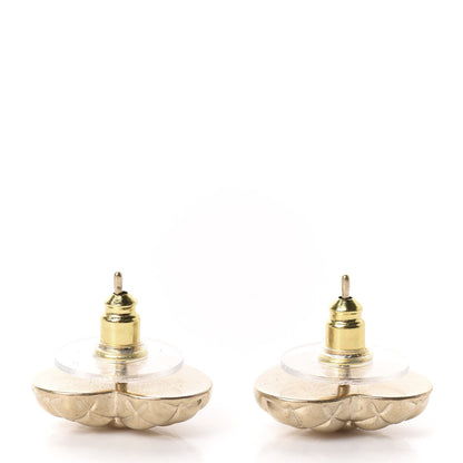 Chanel Quilted CC Heart Earrings Gold 3 of 5