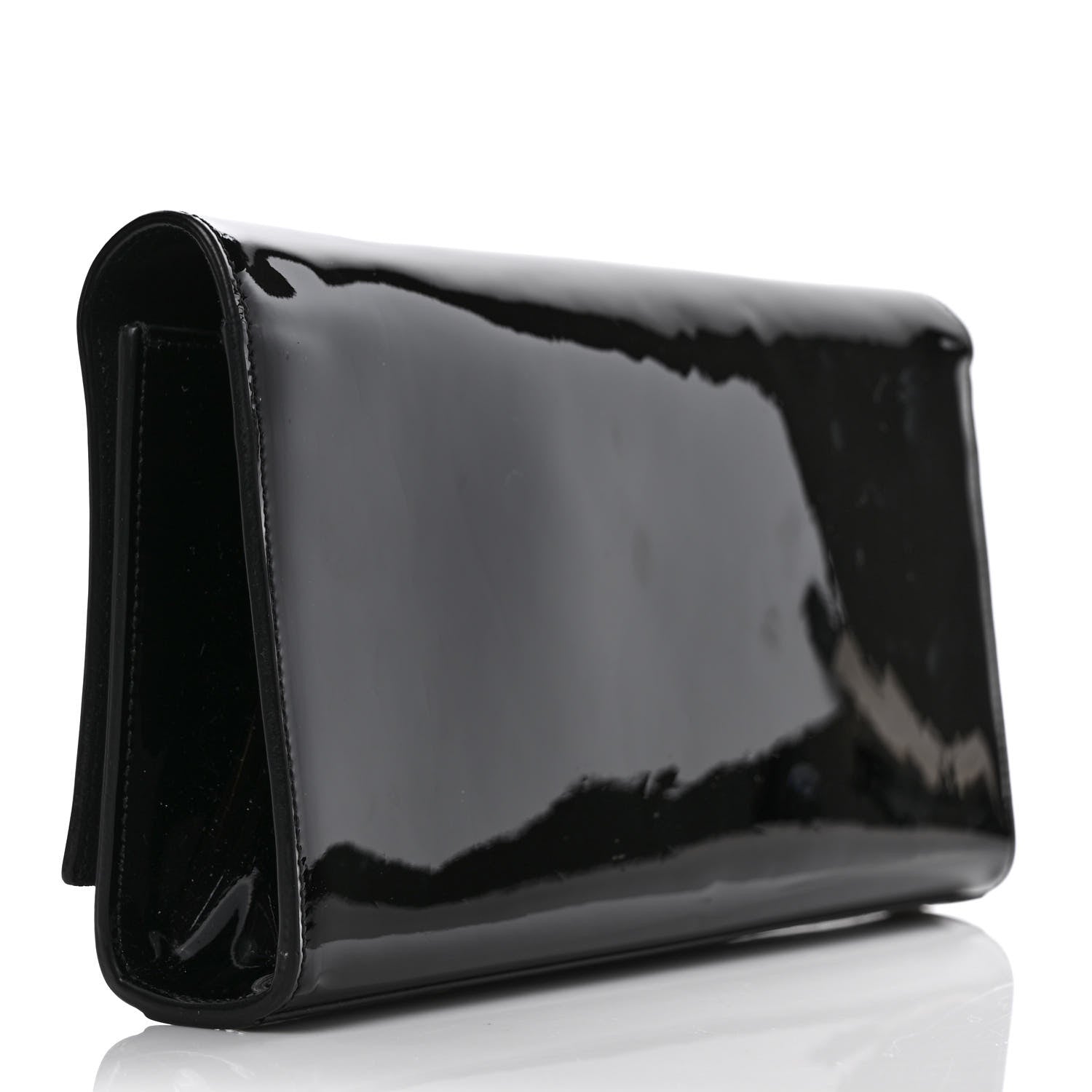 Saint Laurent Patent Cassandre Tassel Clutch Black 2 of 7