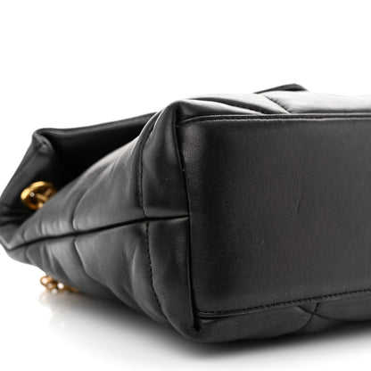 Saint Laurent Lambskin Quilted Small Loulou Puffer Monogram Chain Tote Black 9 of 12