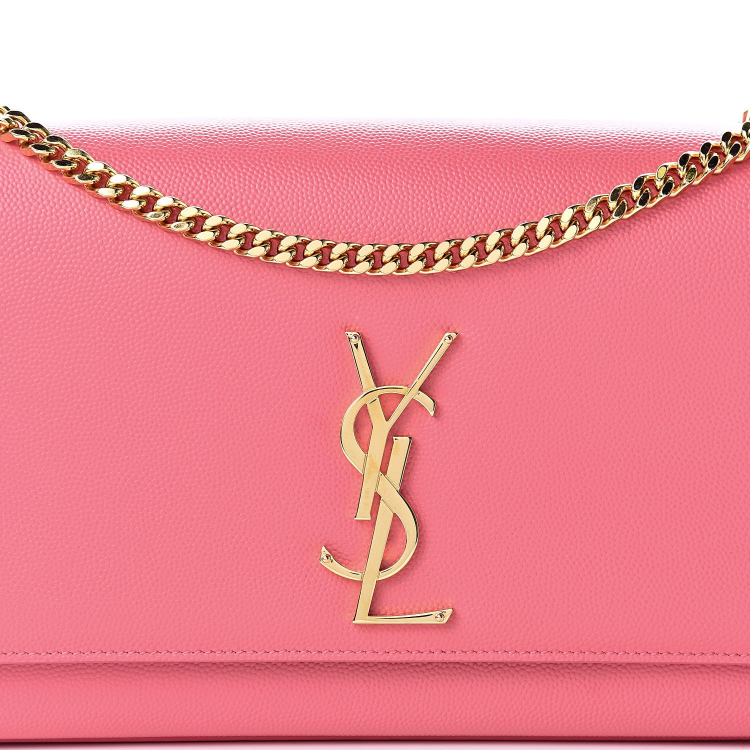 Saint Laurent Grain De Poudre Medium Classic Monogram Kate Satchel Rose Clair 8 of 10