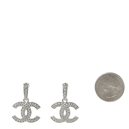 Chanel Crystal Palais Garnier CC Drop Earrings Silver 2 of 5
