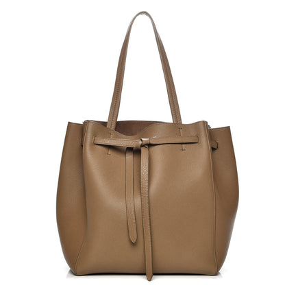 Celine Soft Grained Calfskin Small Belt Cabas Phantom Brown 1 of 5