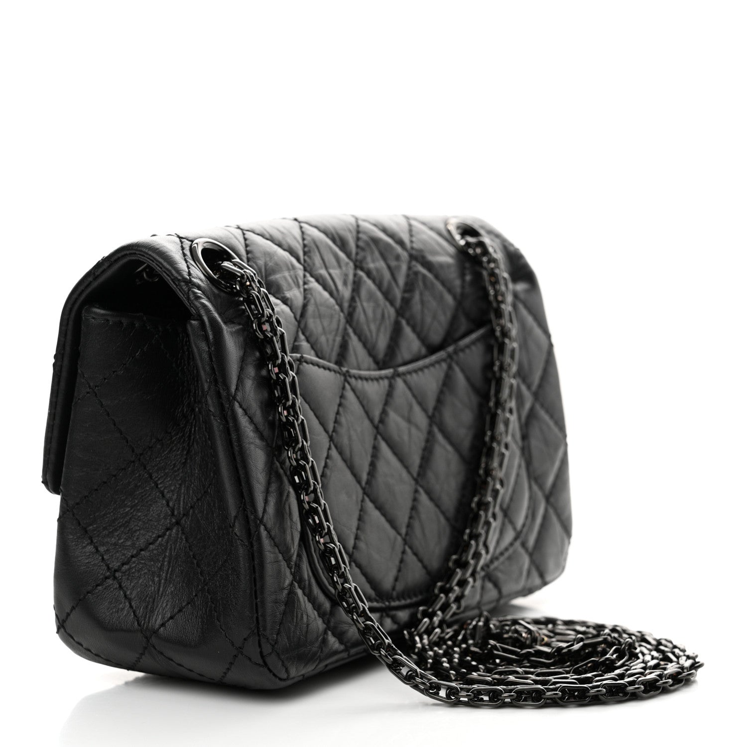 Chanel Aged Calfskin Quilted 2.55 Reissue Mini Flap So Black 3 of 12
