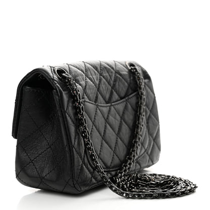 Chanel Aged Calfskin Quilted 2.55 Reissue Mini Flap So Black 3 of 12