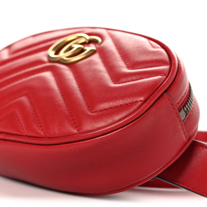 Gucci Calfskin Matelasse GG Marmont Belt Bag 95 38 Hibiscus Red 10 of 10