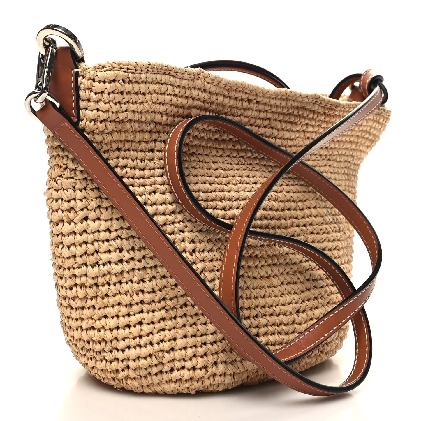 Calfskin Raffia Paulas Ibiza Pochette Bag Natural Tan