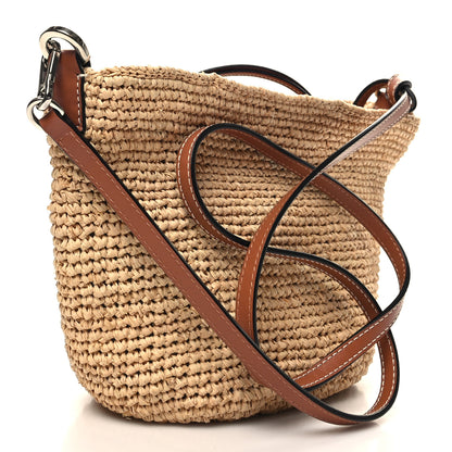 Loewe Calfskin Raffia Paulas Ibiza Pochette Bag Natural Tan 3 of 10