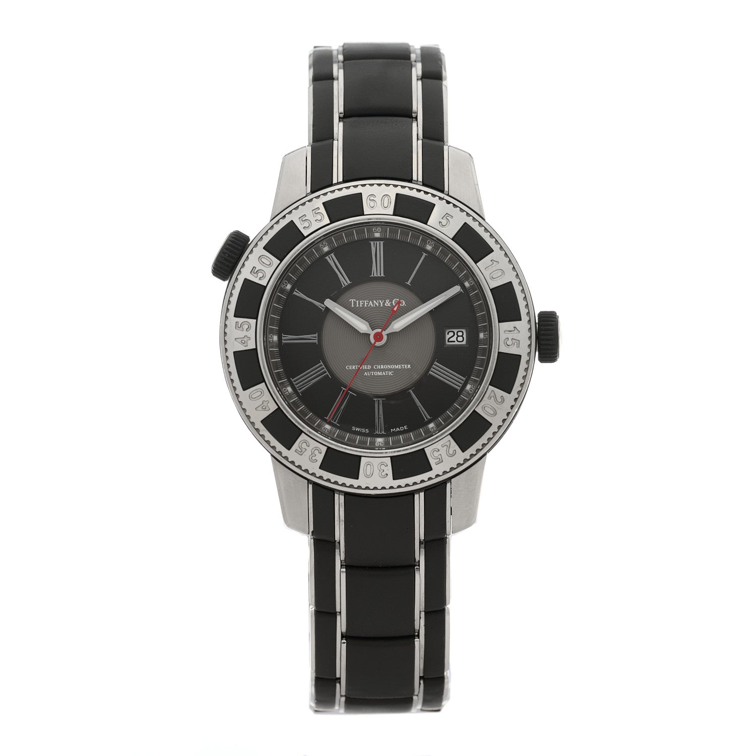 Tiffany Stainless Steel Rubber 42mm Mark T-57 Quartz Watch Grey 1 of 5