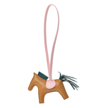 Hermes Milo Lambskin Grigri Rodeo Horse Bag Charm PM Sesame Malachite Rose Sakura 1 of 4