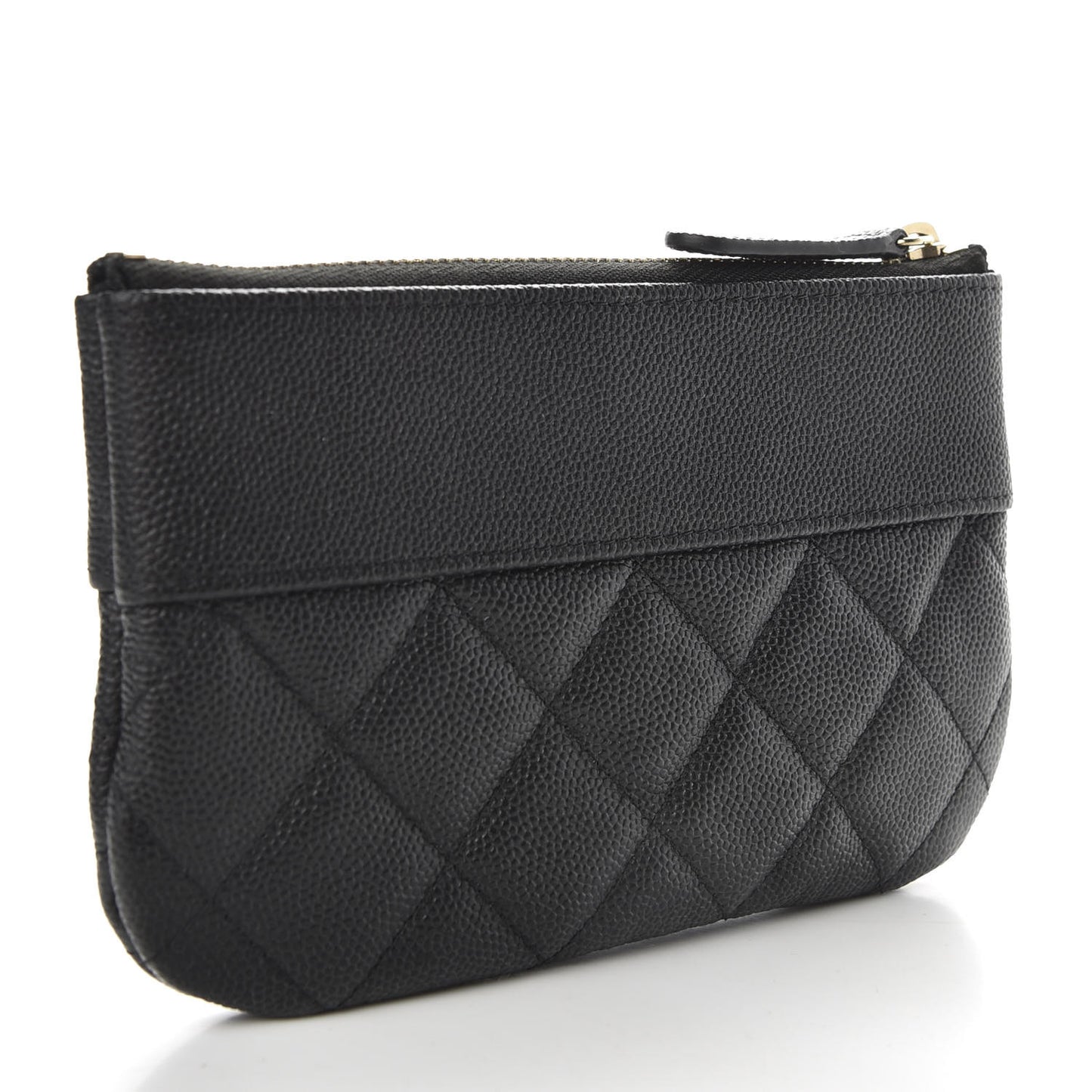 Caviar Quilted Small Vintage Mademoiselle Cosmetic Case Black