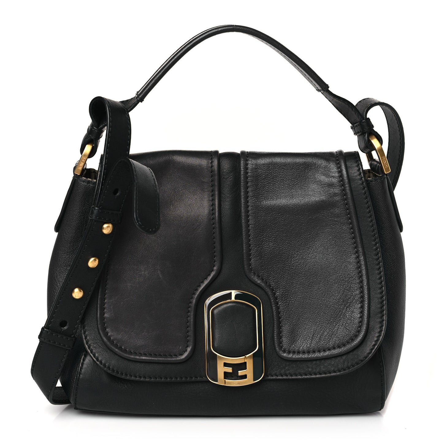 Vitello Dolce Marmol Anna Shoulder Bag Black