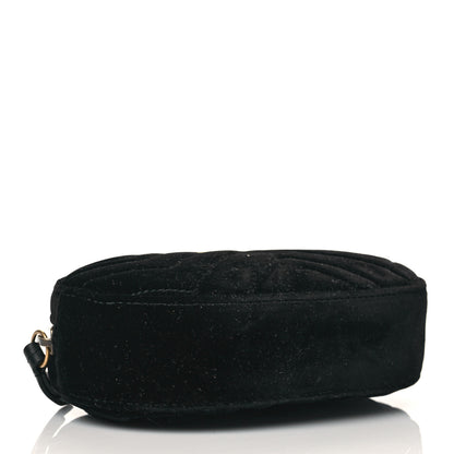 Gucci Velvet Matelasse GG Marmont Belt Bag 95 38 Black 4 of 11