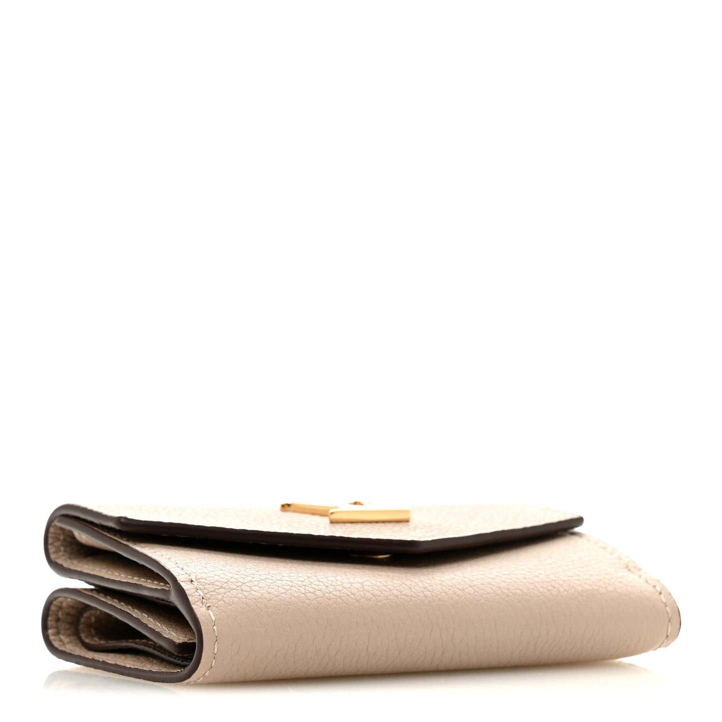 Calfskin Lockmini Wallet Greige
