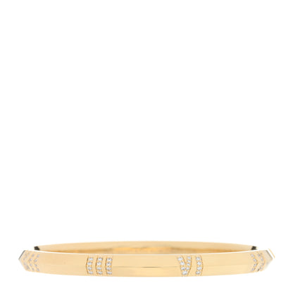 Tiffany 18K Yellow Gold Diamond Atlas Closed Narrow Hinged Bangle Bracelet 1 of 4