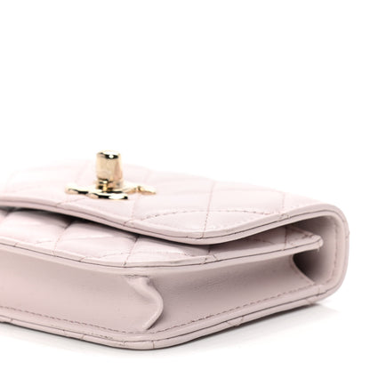 Chanel Lambskin Quilted Trendy CC Card Holder On Chain Light Pink 9 of 26
