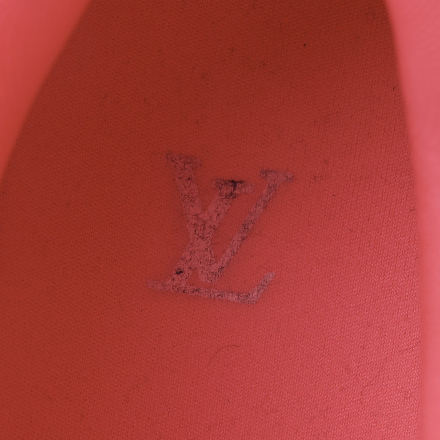 Louis Vuitton Calfskin Monogram Denim Mens LV Trainer Sneakers 8.5 Pink Brown 6 of 10