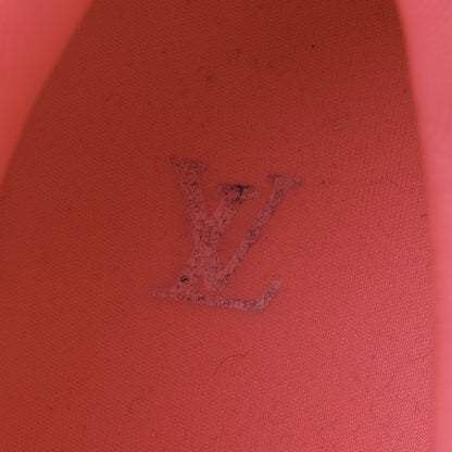 Louis Vuitton Calfskin Monogram Denim Mens LV Trainer Sneakers 8.5 Pink Brown 6 of 10