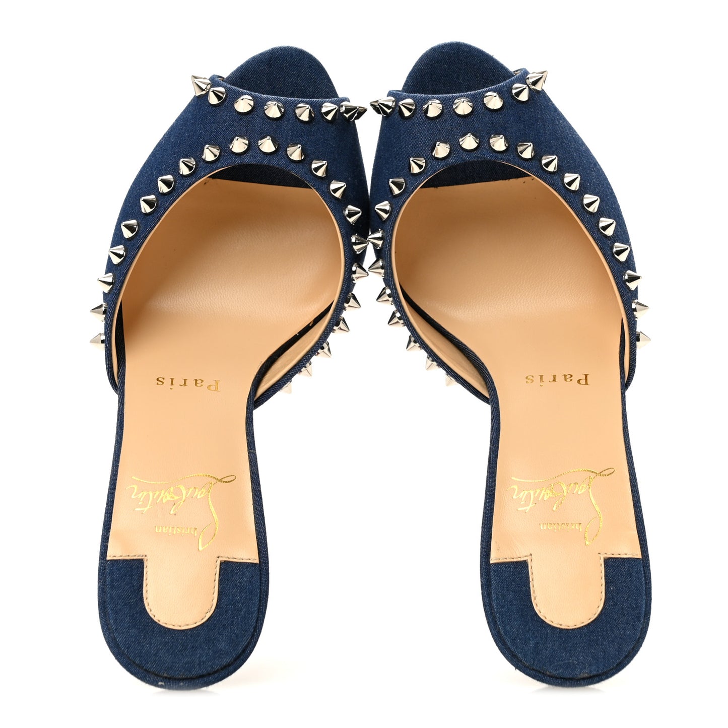 Denim Spikes Me Dolly 85mm Sandals 35.5 Blue