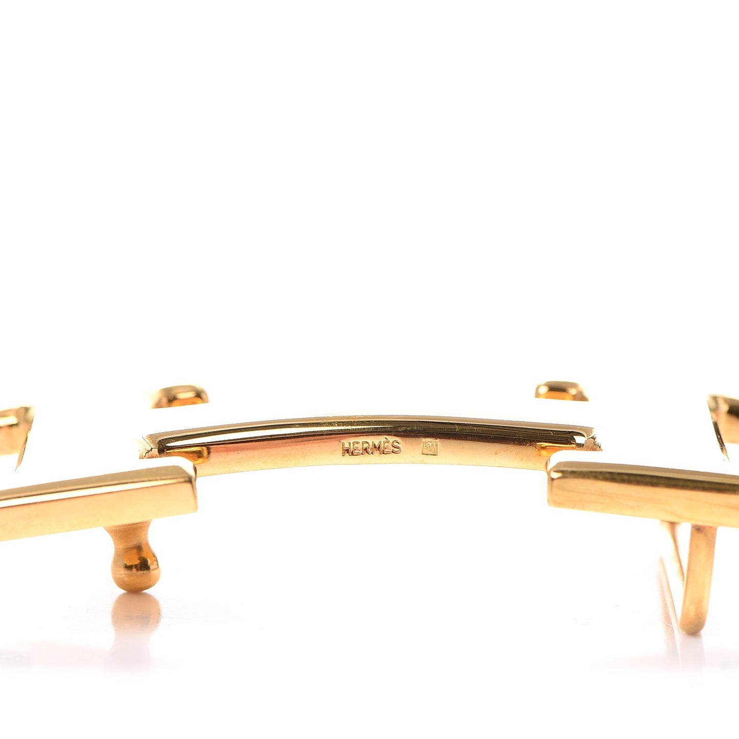 Polished 32mm H Belt Buckle Gold
