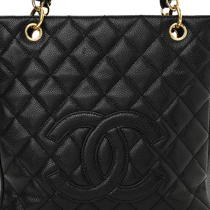 Chanel Caviar Quilted Petit Shopping Tote PST Black 8 of 11