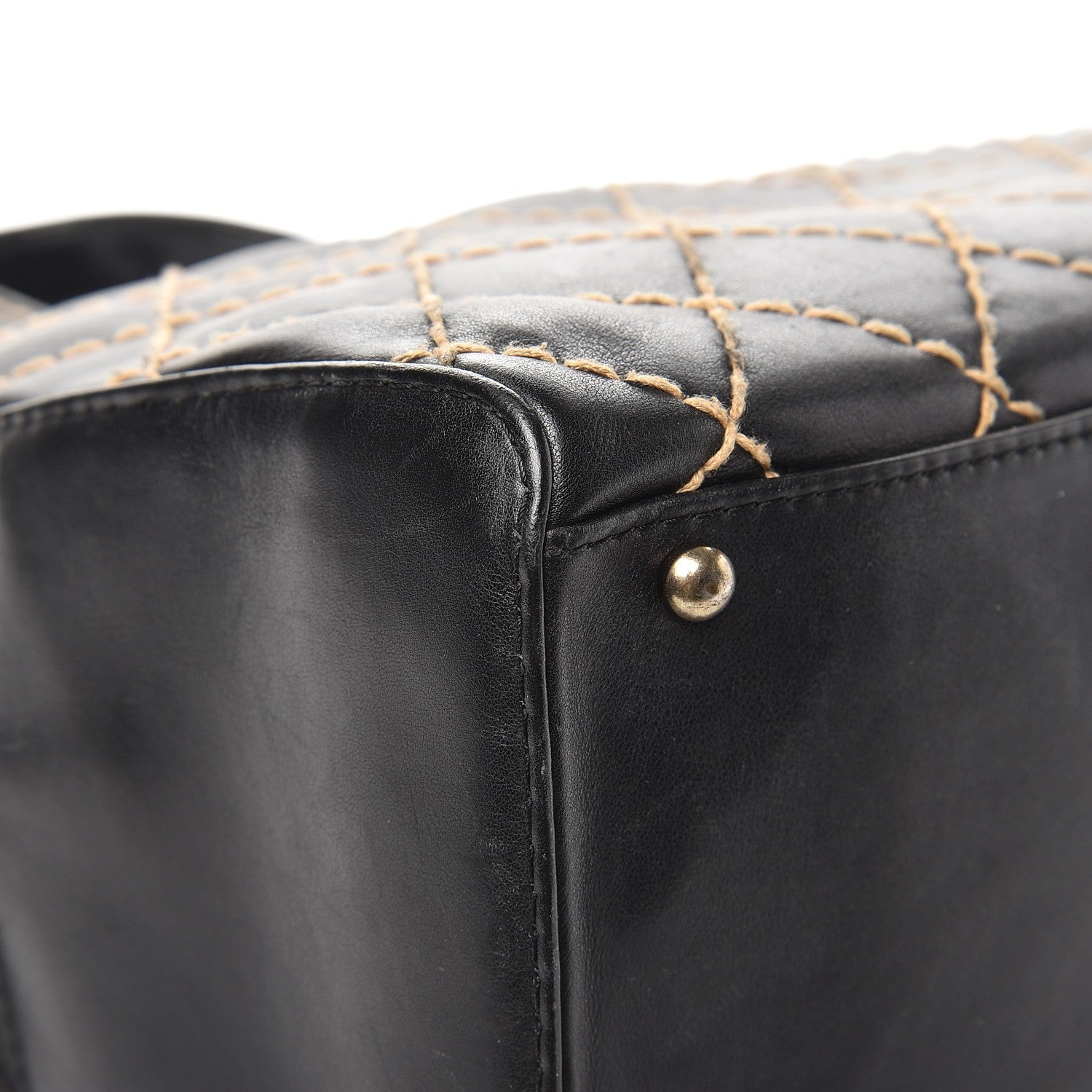 Chanel Calfskin Wild Stitch Top Handle Bag Black 8 of 14
