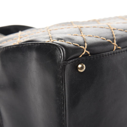 Chanel Calfskin Wild Stitch Top Handle Bag Black 8 of 14