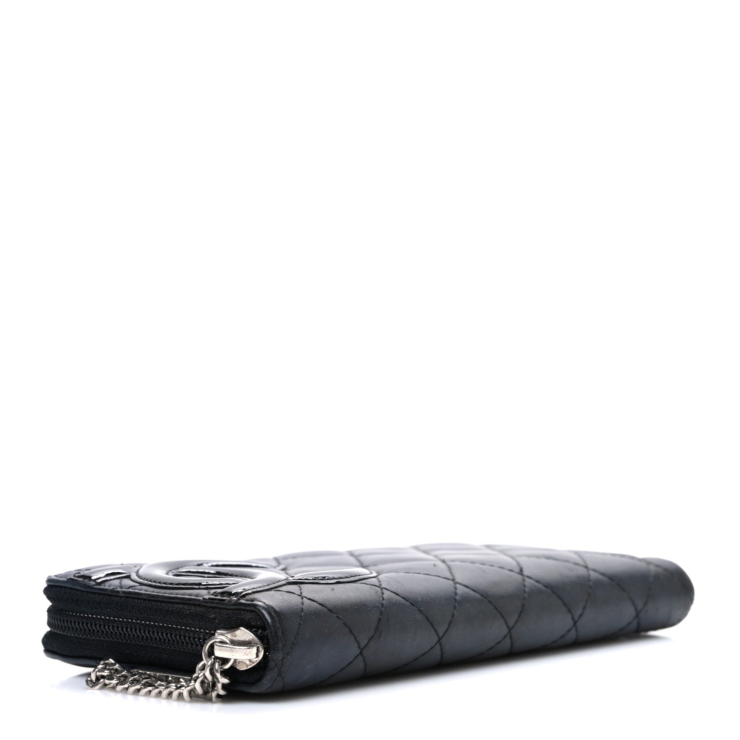 Chanel Calfskin Quilted Cambon Large Gusset Zip Around Wallet Black 4 of 10