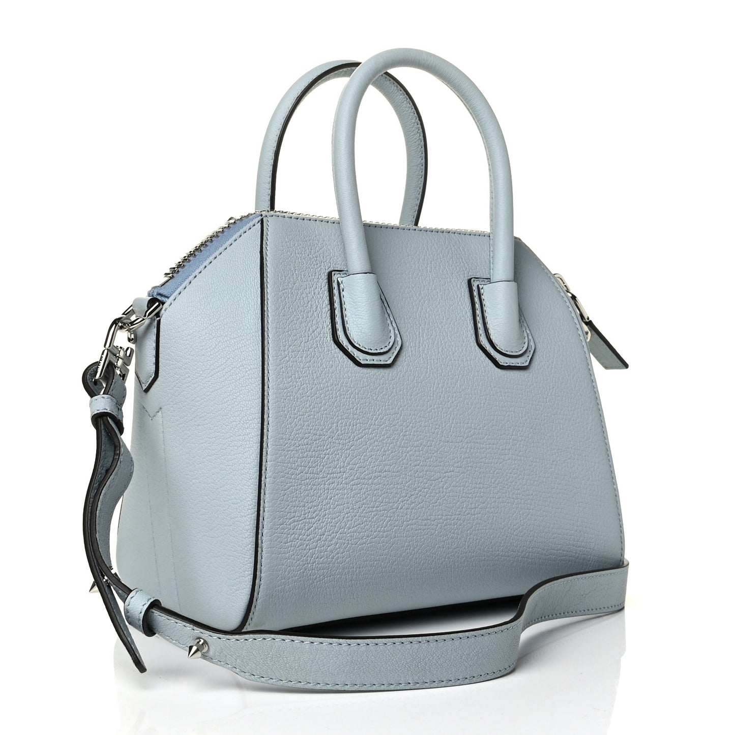 Sugar Goatskin Mini Antigona Ice Blue
