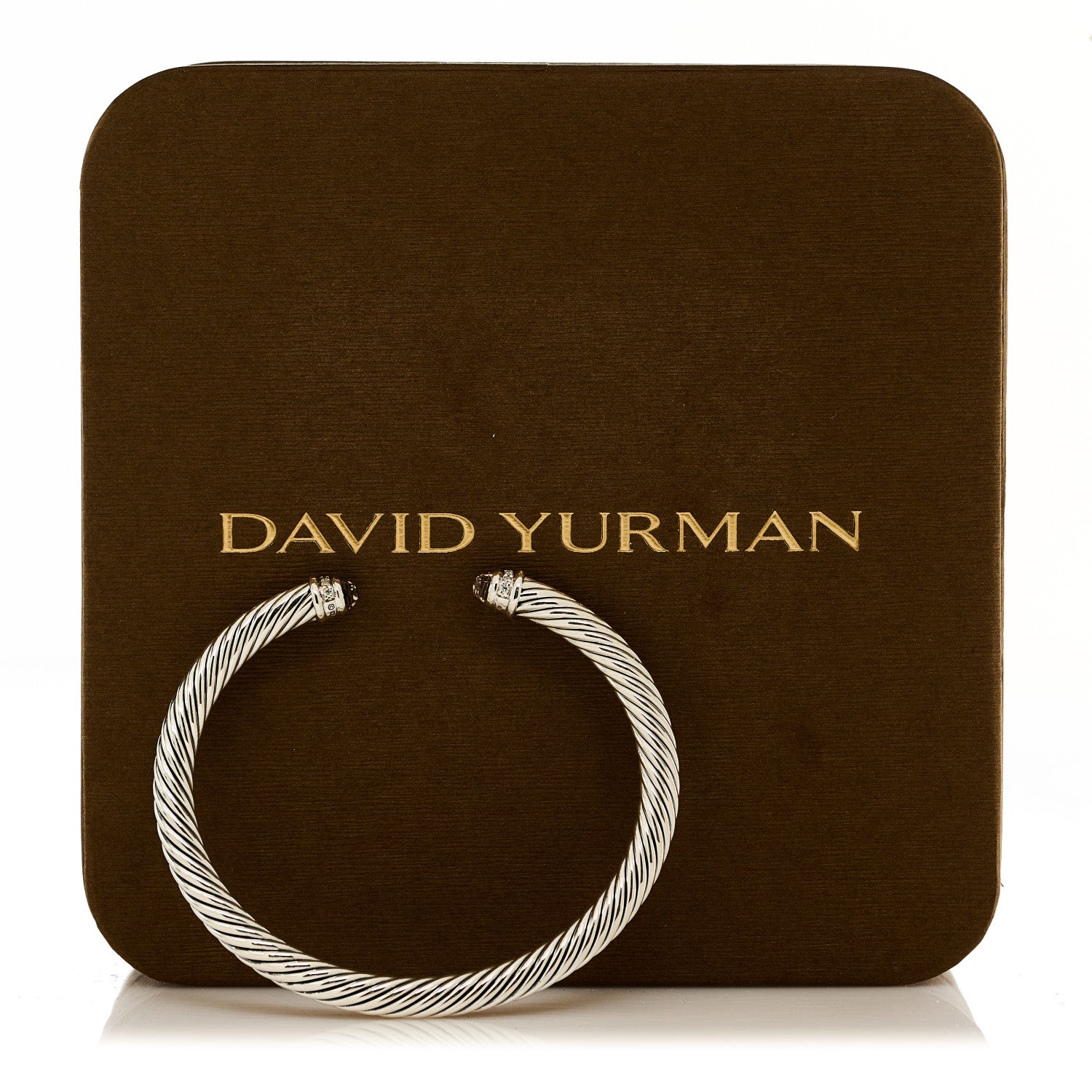 David Yurman Sterling Silver Diamond Morganite 5mm Cable Classics Bracelet 4 of 4