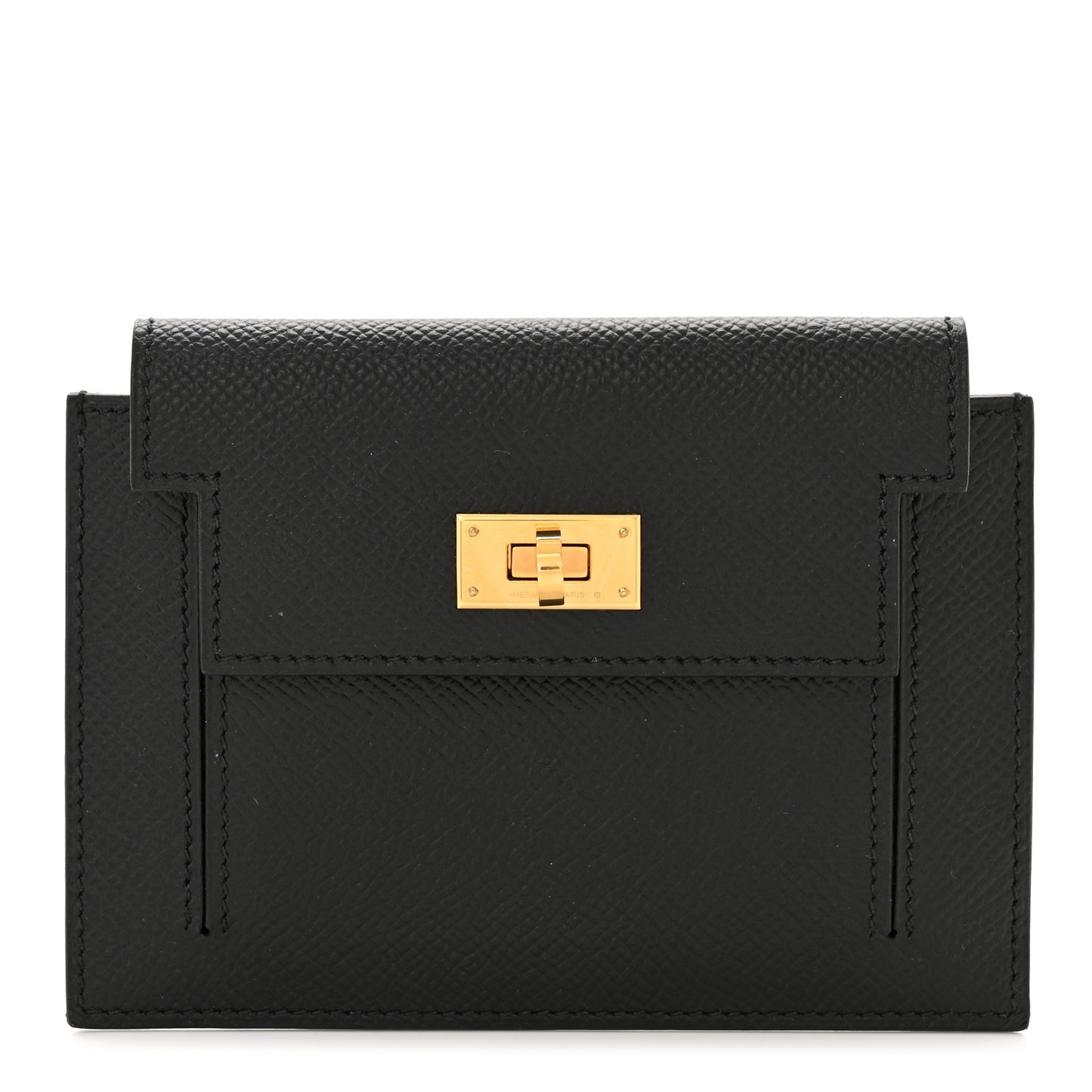 Epsom Kelly Pocket Compact Wallet Black