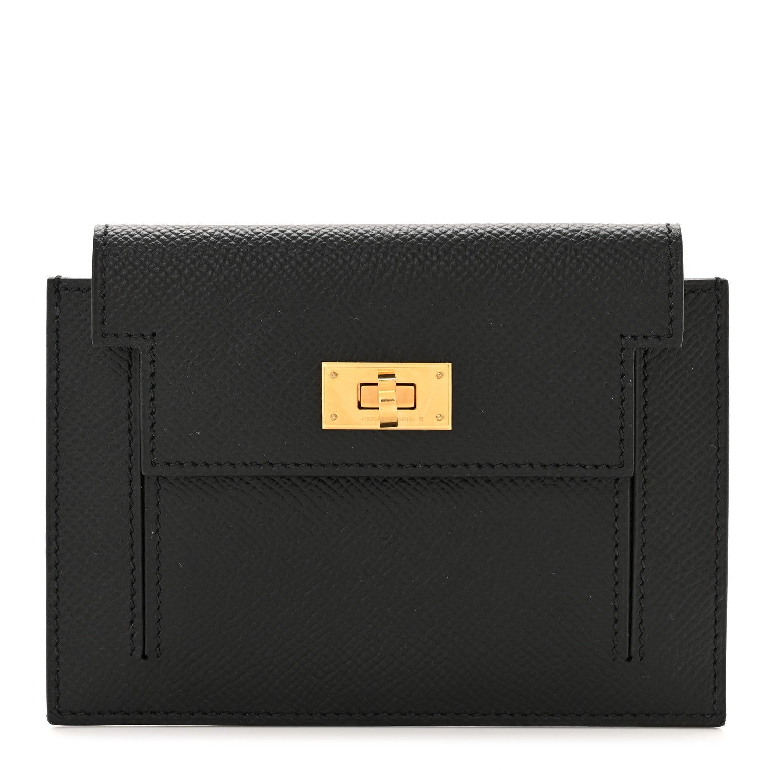 Hermes Epsom Kelly Pocket Compact Wallet Black 1 of 8