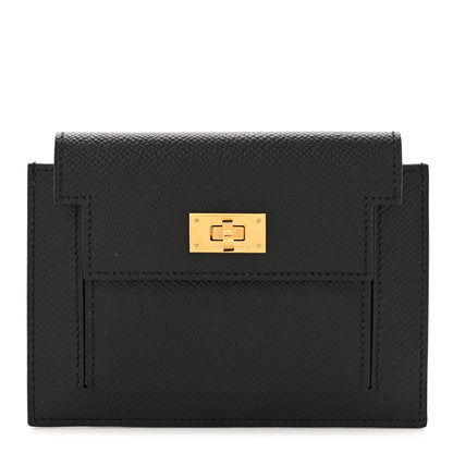 Hermes Epsom Kelly Pocket Compact Wallet Black 1 of 8