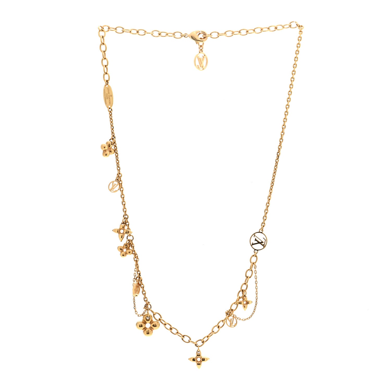 Louis Vuitton Metal Blooming Supple Necklace Gold 3 of 8