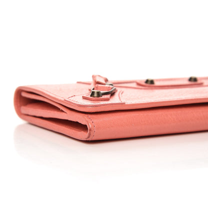 Balenciaga Agneau Classic Hardware Money Wallet Rose Azalee 9 of 11