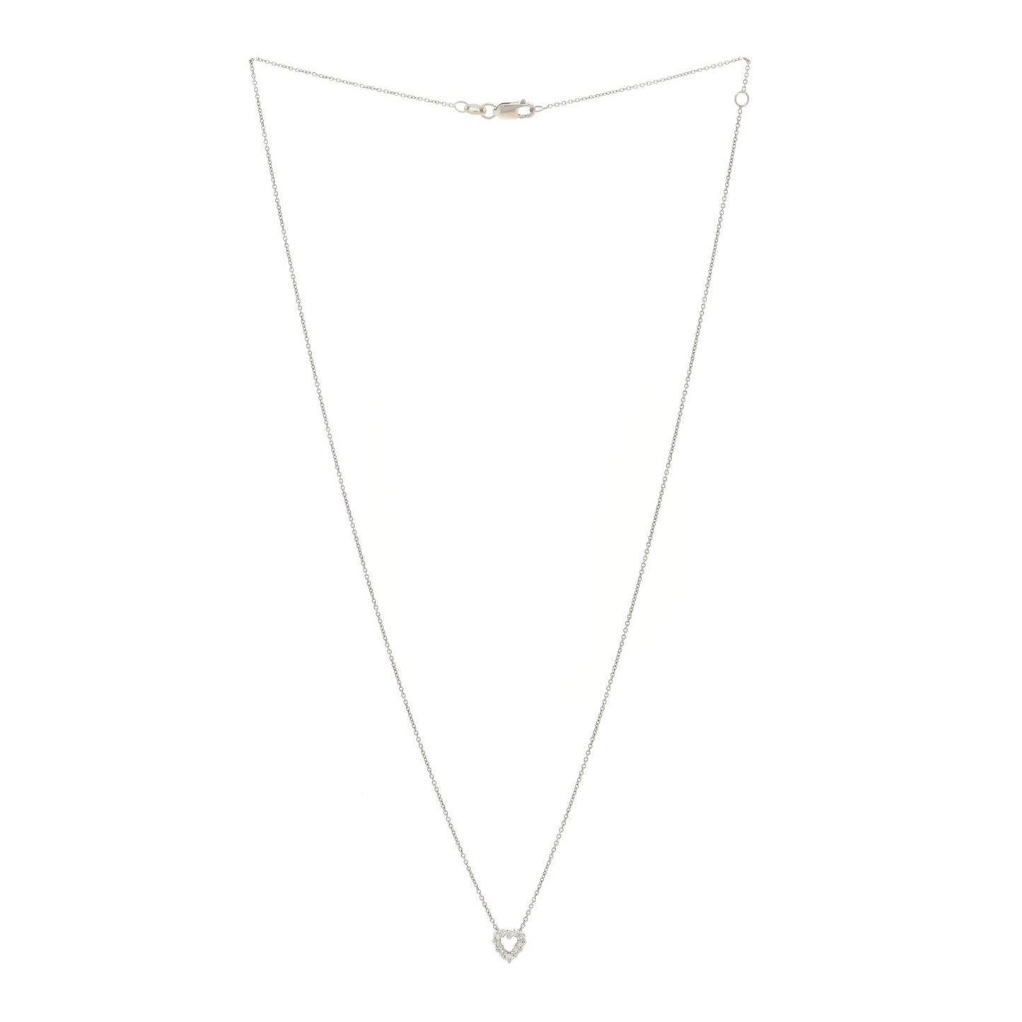 18K White Gold Diamond Tiny Treasures Heart Pendant Necklace