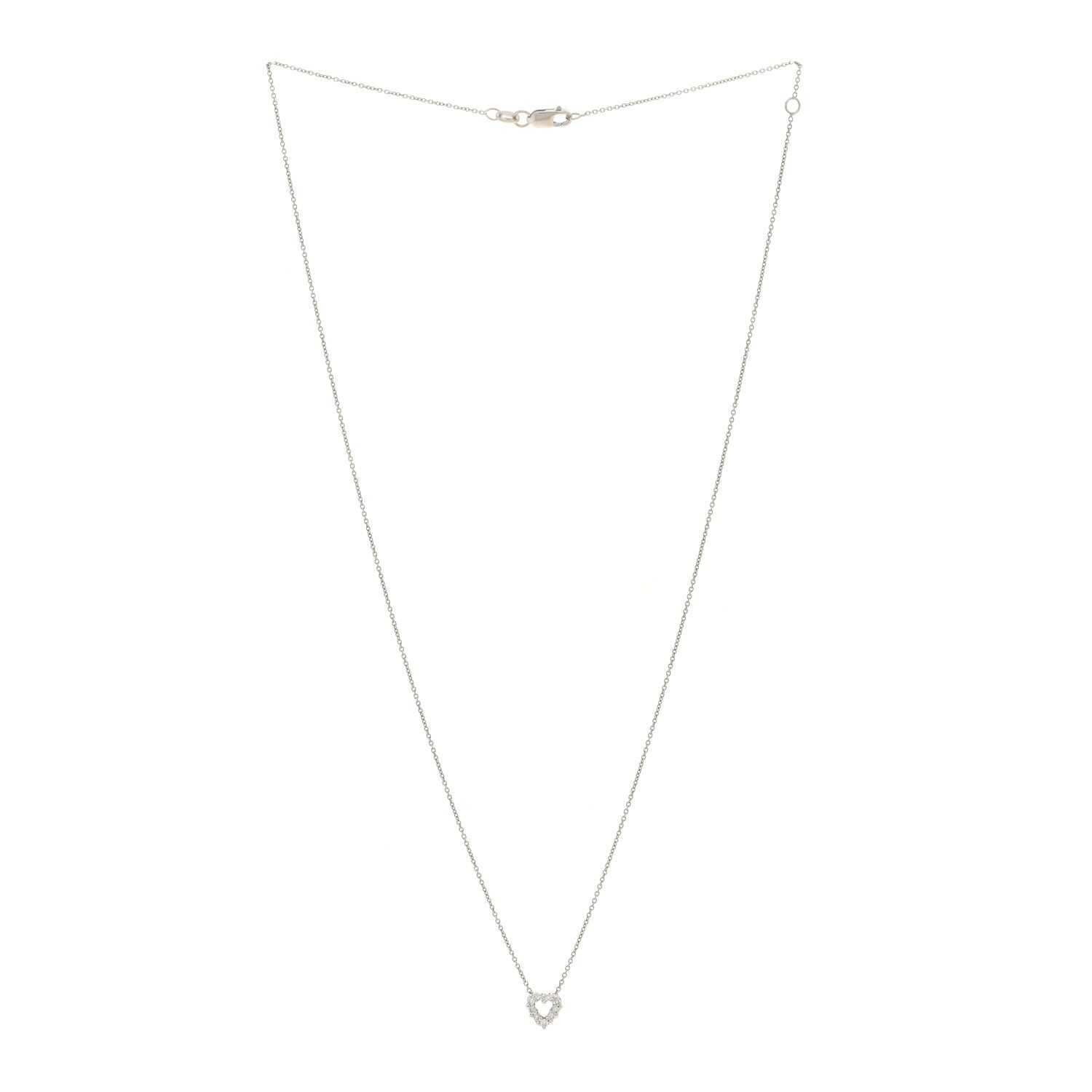 Roberto Coin 18K White Gold Diamond Tiny Treasures Heart Pendant Necklace 2 of 4