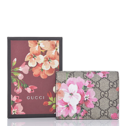 Gucci GG Supreme Monogram Blooms Card Case Wallet Beige Multicolor Dry Rose 8 of 8