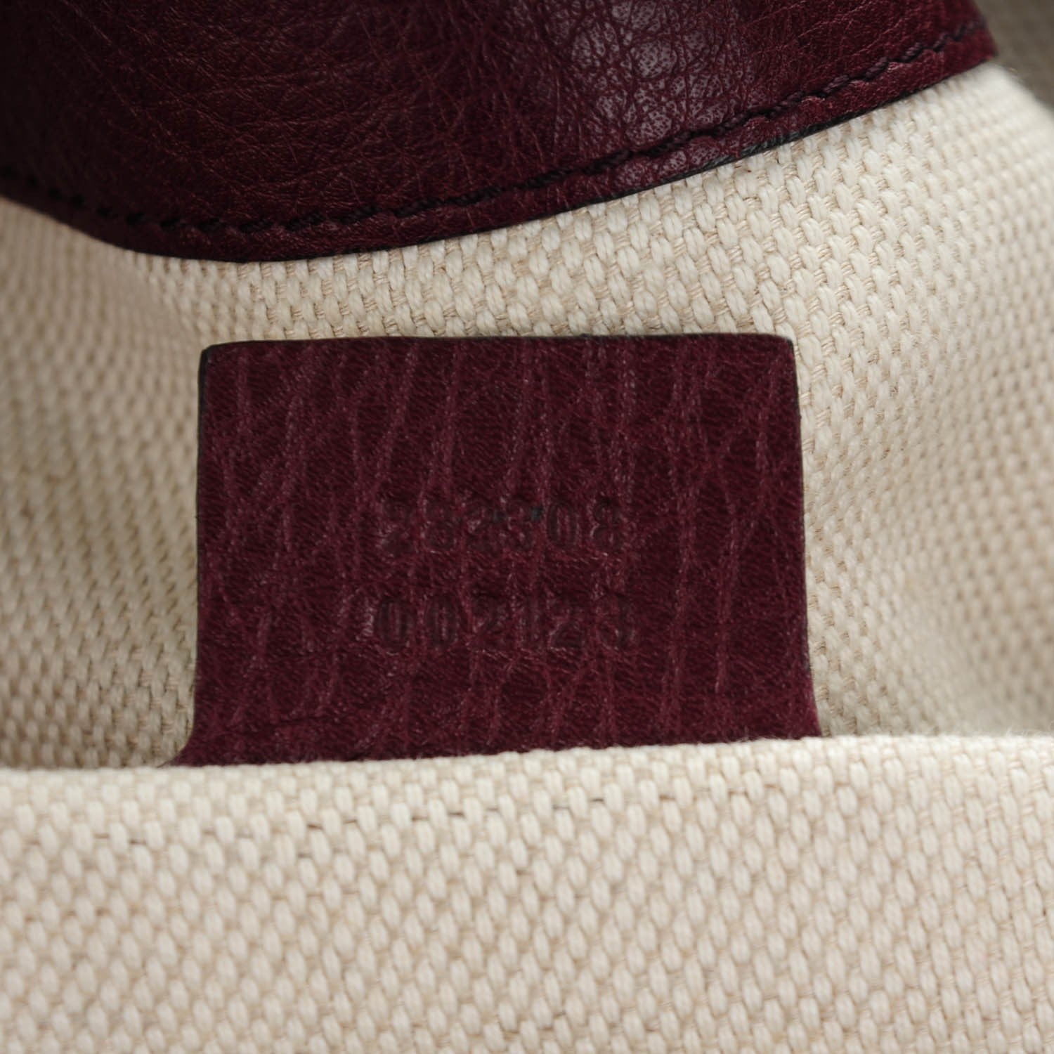 Gucci Pebbled Calfskin Large Soho Shoulder Bag Bordeaux 7 of 9