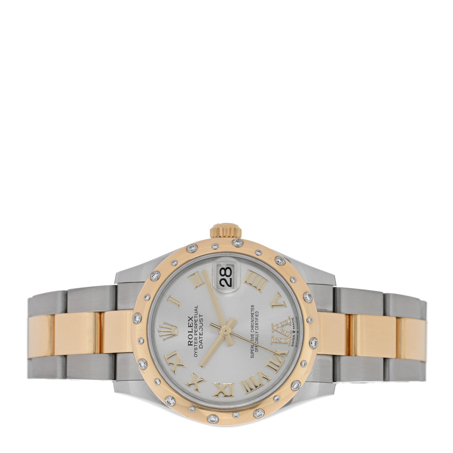 Stainless Steel 18K Yellow Gold Diamond Mother of Pearl 31mm Oyster Perpetual Datejust Watch 278343RBR