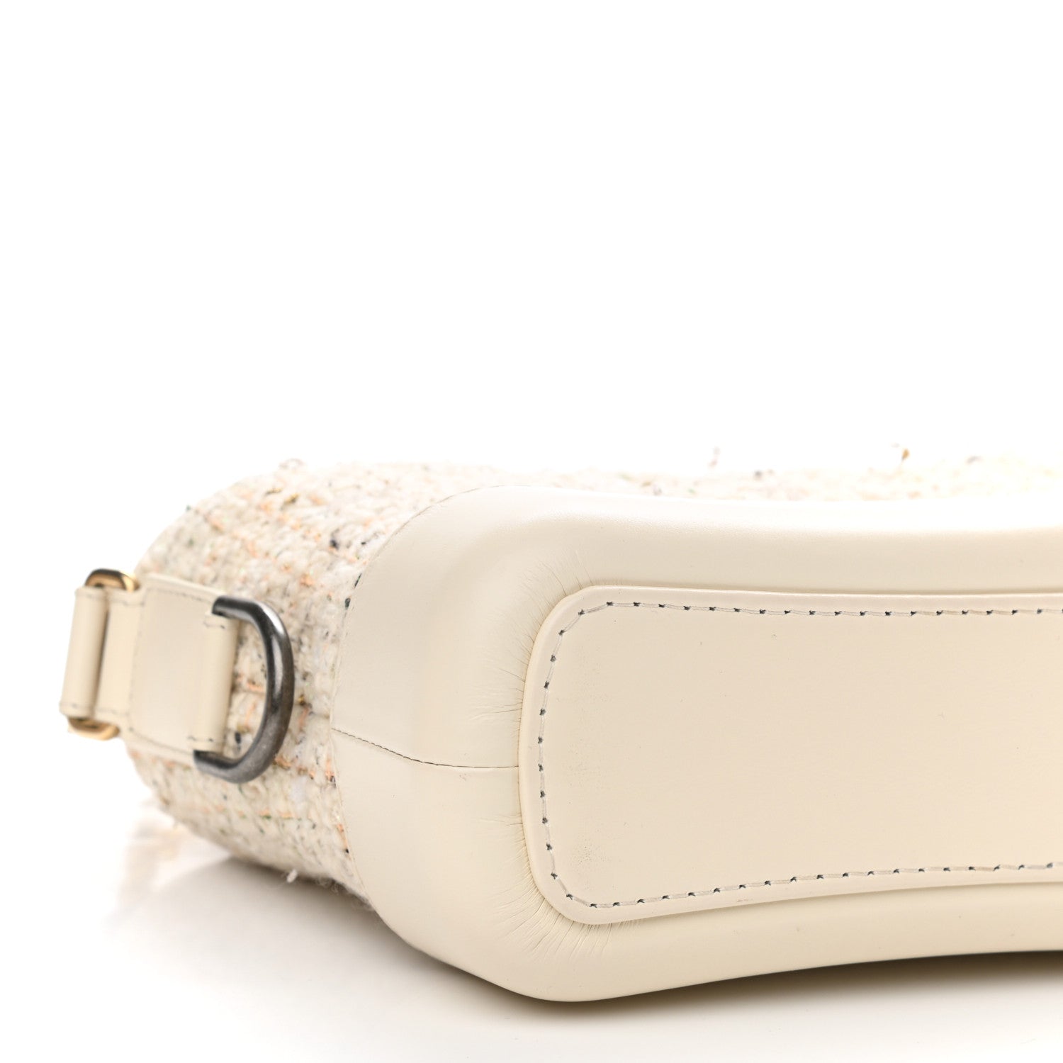 Chanel Tweed Calfskin Quilted Small Gabrielle Hobo Beige Ivory 9 of 11