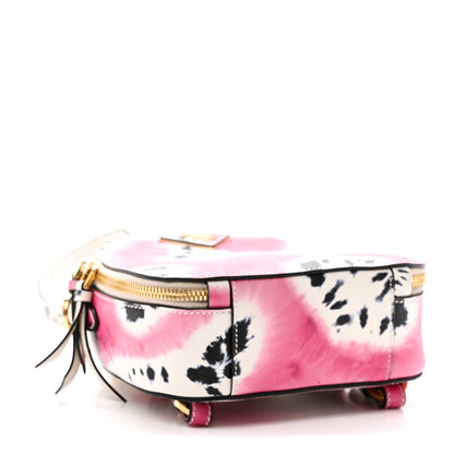 Prada City Calfskin Tie Dye Print Mini Odette Backpack White Pink Black 4 of 10